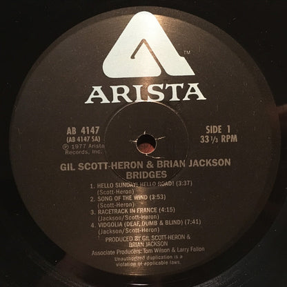 Gil Scott-Heron & Brian Jackson : Bridges (LP, Album, RE)