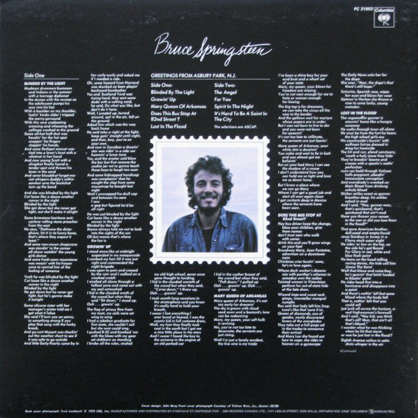 Bruce Springsteen : Greetings From Asbury Park, N.J. (LP, Album, RE, Gat)