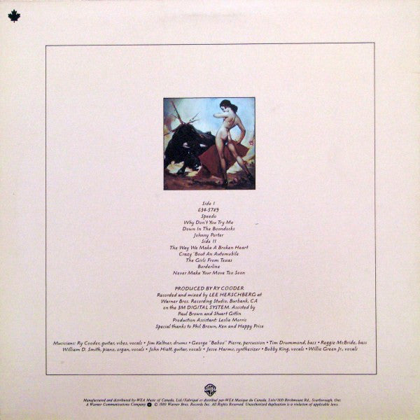 Ry Cooder : Borderline (LP, Album)