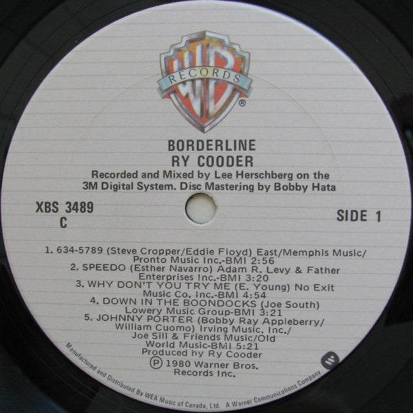 Ry Cooder : Borderline (LP, Album)