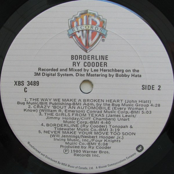 Ry Cooder : Borderline (LP, Album)