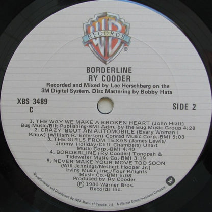 Ry Cooder : Borderline (LP, Album)