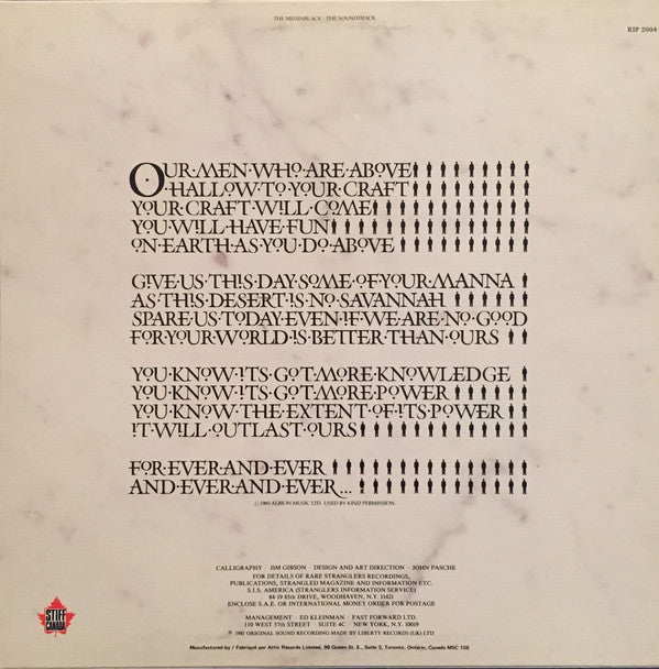 The Stranglers : The Gospel According To The Meninblack (LP, Album)