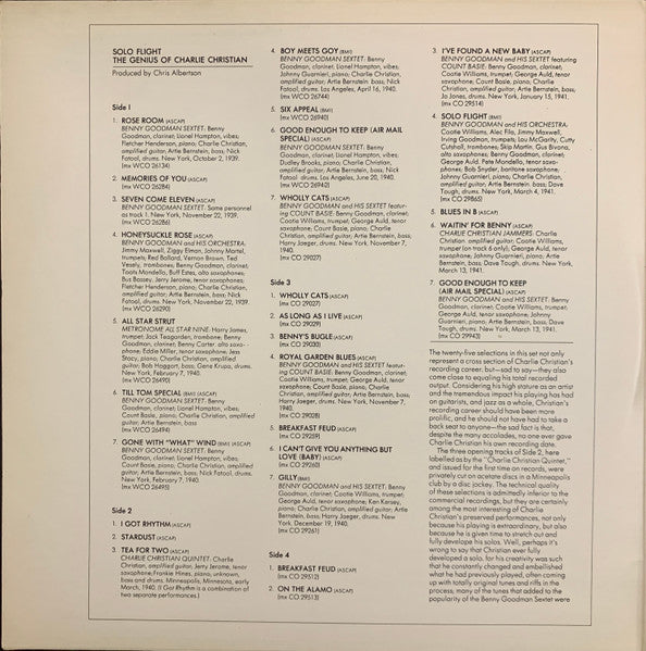 Charlie Christian : Solo Flight - The Genius Of Charlie Christian (2xLP, Comp, RE)