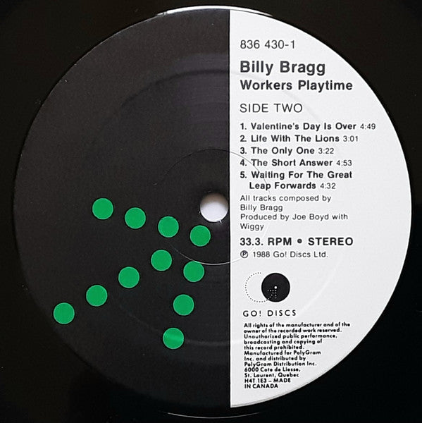 Billy Bragg : Workers Playtime (LP, Album)