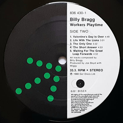 Billy Bragg : Workers Playtime (LP, Album)