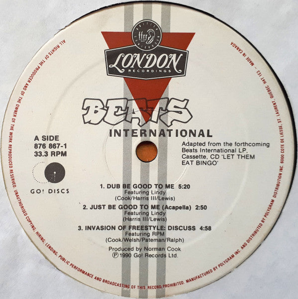 Beats International : Dub Be Good To Me (12")
