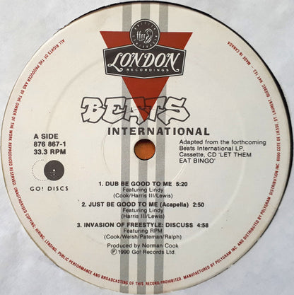 Beats International : Dub Be Good To Me (12")