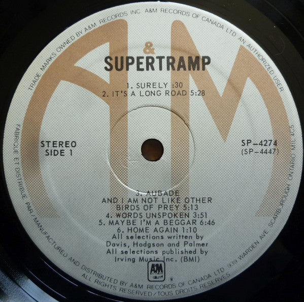 Supertramp : Supertramp (LP, Album, RE)