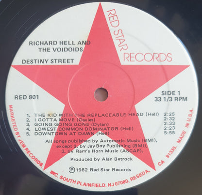 Richard Hell And The Voidoids* : Destiny Street (LP, Album)