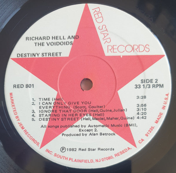 Richard Hell And The Voidoids* : Destiny Street (LP, Album)
