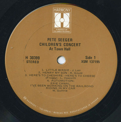 Pete Seeger : Children's Concert At Town Hall (LP, Album, RE)