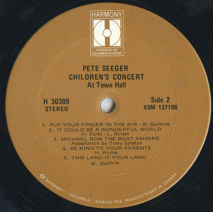 Pete Seeger : Children's Concert At Town Hall (LP, Album, RE)