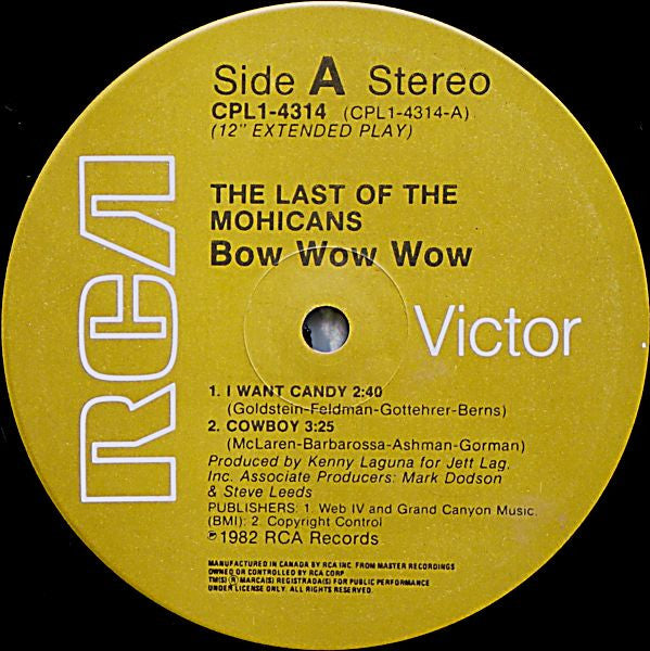 Bow Wow Wow : The Last Of The Mohicans (12", EP)