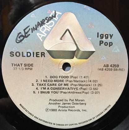 Iggy Pop : Soldier (LP, Album)
