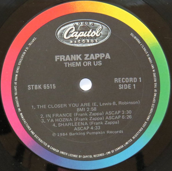 Zappa* : Them Or Us (2xLP, Album)