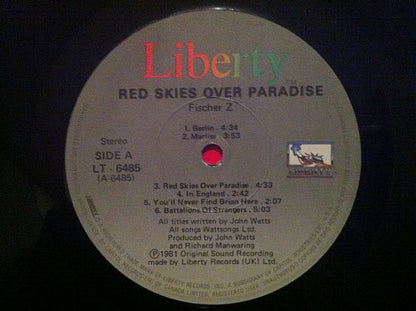 Fischer-Z : Red Skies Over Paradise (LP, Album)