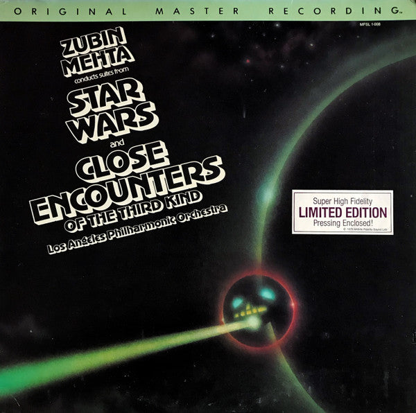 Zubin Mehta Conducts Los Angeles Philharmonic Orchestra : Suites From Star Wars And Close Encounters Of The Third Kind (LP, Album, Ltd, RM)