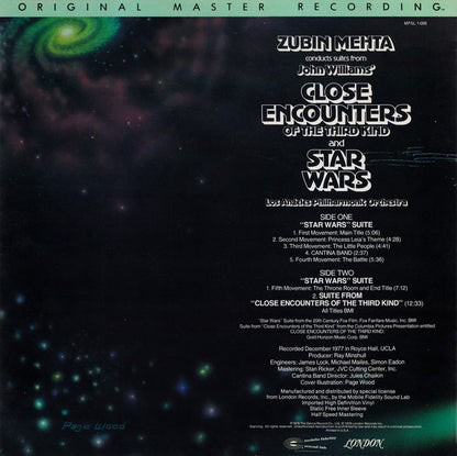 Zubin Mehta Conducts Los Angeles Philharmonic Orchestra : Suites From Star Wars And Close Encounters Of The Third Kind (LP, Album, Ltd, RM)