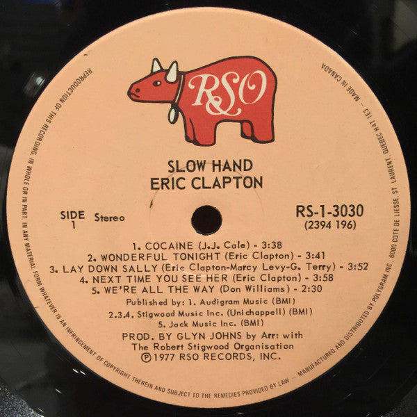 Eric Clapton : Slowhand (LP, Album, RE, Gat)