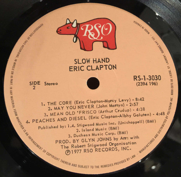 Eric Clapton : Slowhand (LP, Album, RE, Gat)