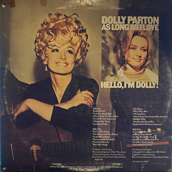 Dolly Parton : Hello I'm Dolly! / As Long As I Love (2xLP, Comp, RE)