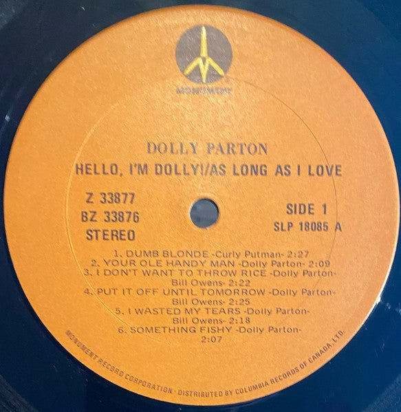 Dolly Parton : Hello I'm Dolly! / As Long As I Love (2xLP, Comp, RE)