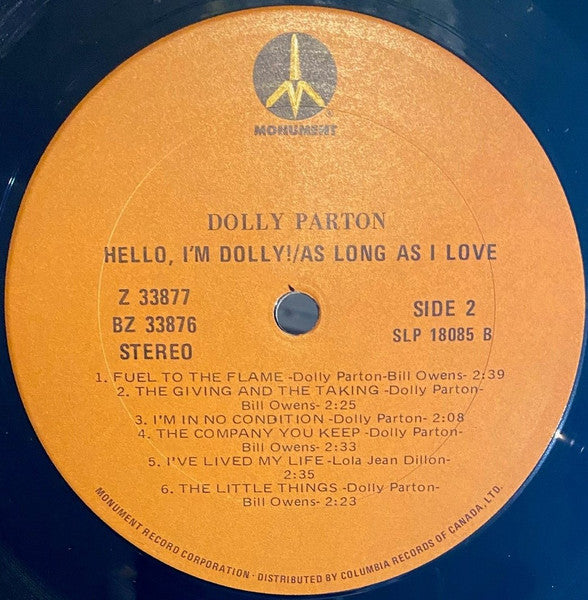Dolly Parton : Hello I'm Dolly! / As Long As I Love (2xLP, Comp, RE)