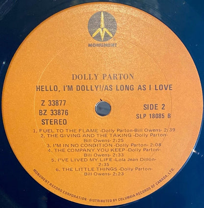 Dolly Parton : Hello I'm Dolly! / As Long As I Love (2xLP, Comp, RE)