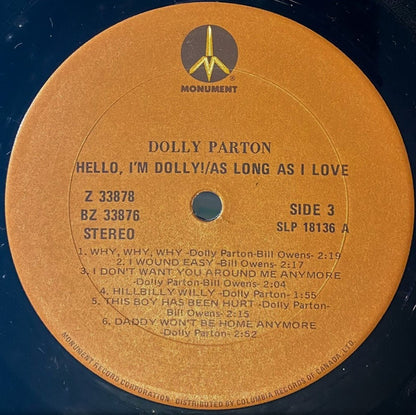 Dolly Parton : Hello I'm Dolly! / As Long As I Love (2xLP, Comp, RE)