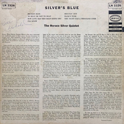 The Horace Silver Quintet : Silver's Blue (LP, Album, Mono)