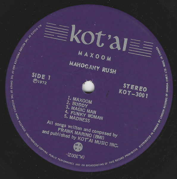 Mahogany Rush : Maxoom (LP, Album)