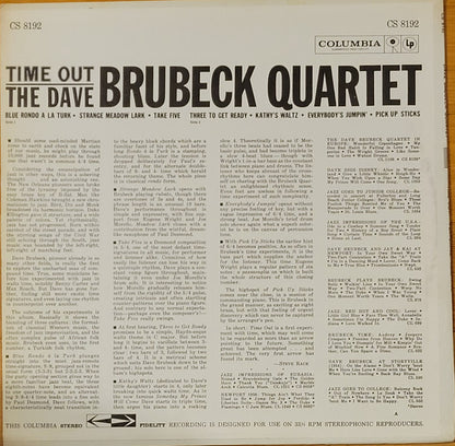 The Dave Brubeck Quartet : Time Out (LP, Album, RE, Ter)
