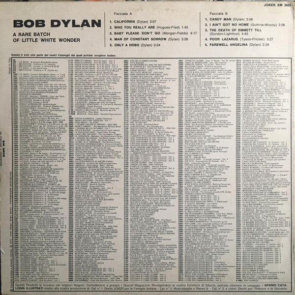 Bob Dylan : A Rare Batch Of Little White Wonder (LP, Comp, Unofficial)
