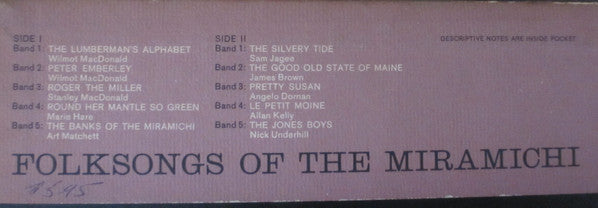 Various : Folksongs Of The Miramichi (LP, Comp)
