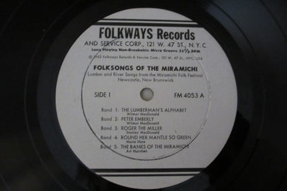 Various : Folksongs Of The Miramichi (LP, Comp)