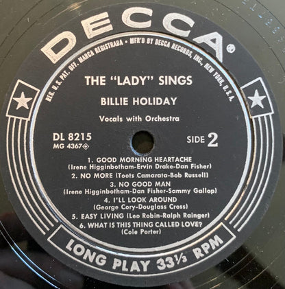 Billie Holiday : The Lady Sings (LP, Comp, Mono)