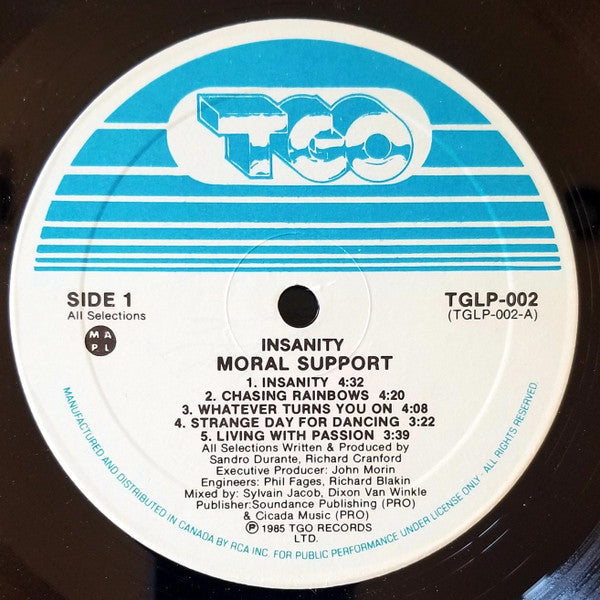 Moral Support : Insanity (LP, Album)