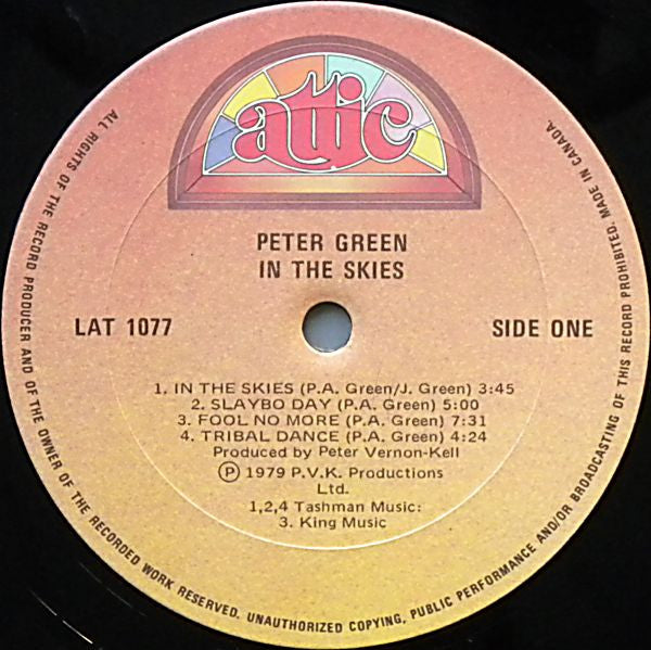 Peter Green (2) : In The Skies (LP, Album)