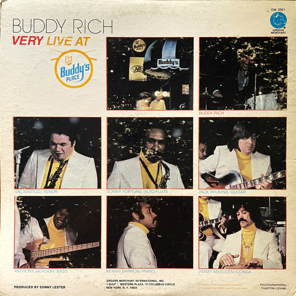 Buddy Rich : Very Live At Buddy's Place (LP, Album, Son)