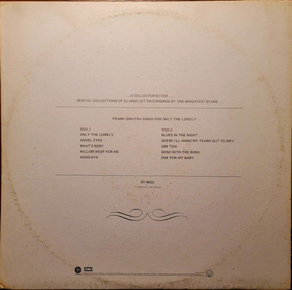 Frank Sinatra : Frank Sinatra Sings For Only The Lonely (LP, Album, RE)