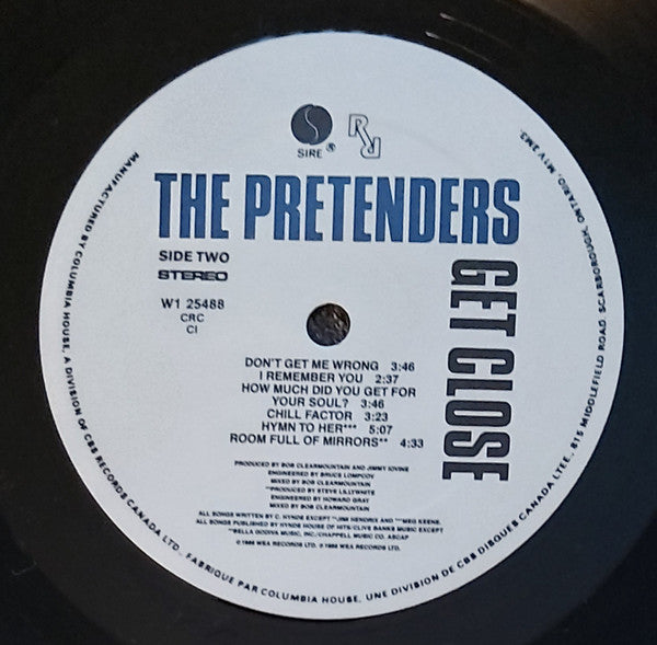 The Pretenders : Get Close (LP, Album, Club)