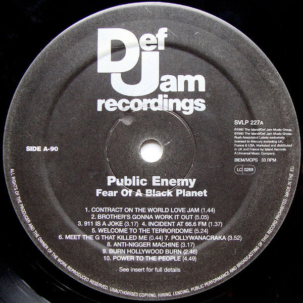 Public Enemy : Fear Of A Black Planet (LP, Album, Ltd, RE, 180)