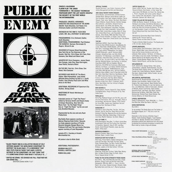 Public Enemy : Fear Of A Black Planet (LP, Album, Ltd, RE, 180)