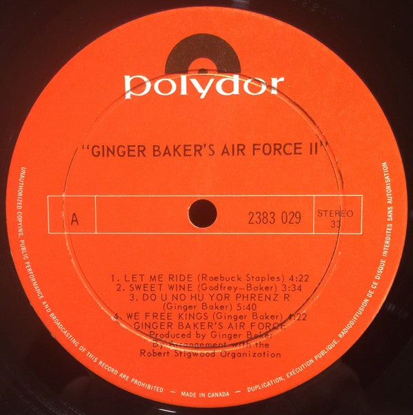Ginger Baker's Air Force : Air Force 2 (LP, Album)