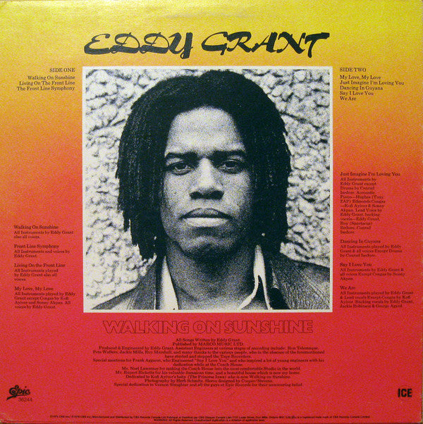 Eddy Grant : Walking On Sunshine (LP, Album, RE)