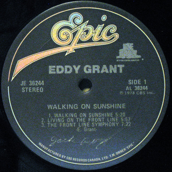 Eddy Grant : Walking On Sunshine (LP, Album, RE)