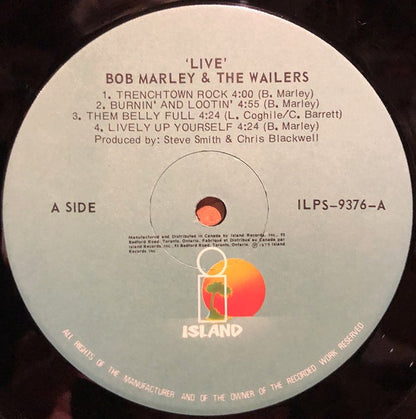 Bob Marley And The Wailers* : Live! (LP, Album, RE)