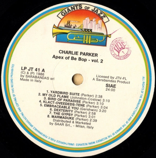 Charlie Parker : Apex Of Be Bop Vol. 2 (LP, Comp)