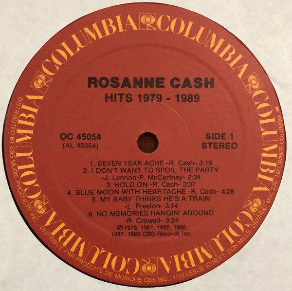 Rosanne Cash : Hits 1979-1989 (LP, Comp)